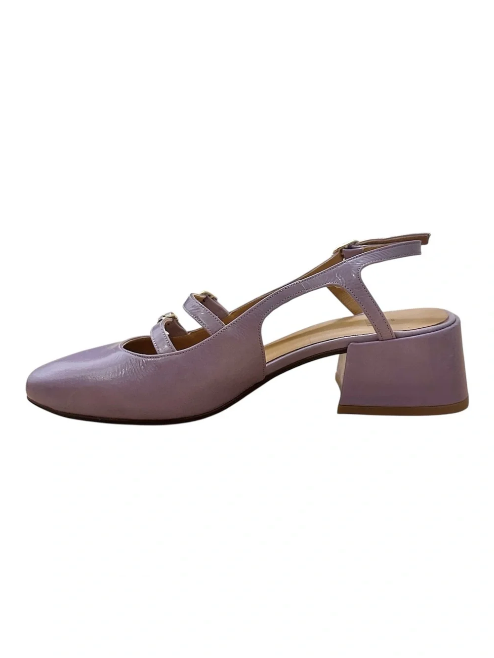 Sézane Paula Babies in Patent Lilac Purple Size 38 / US 7-7.5